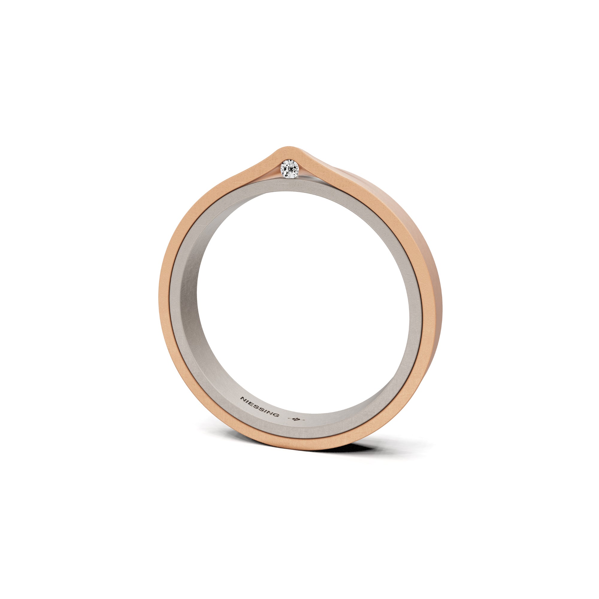 Niessing Refugium Trauring (N351536-3mm-nature-fg-cr) mit Diamant