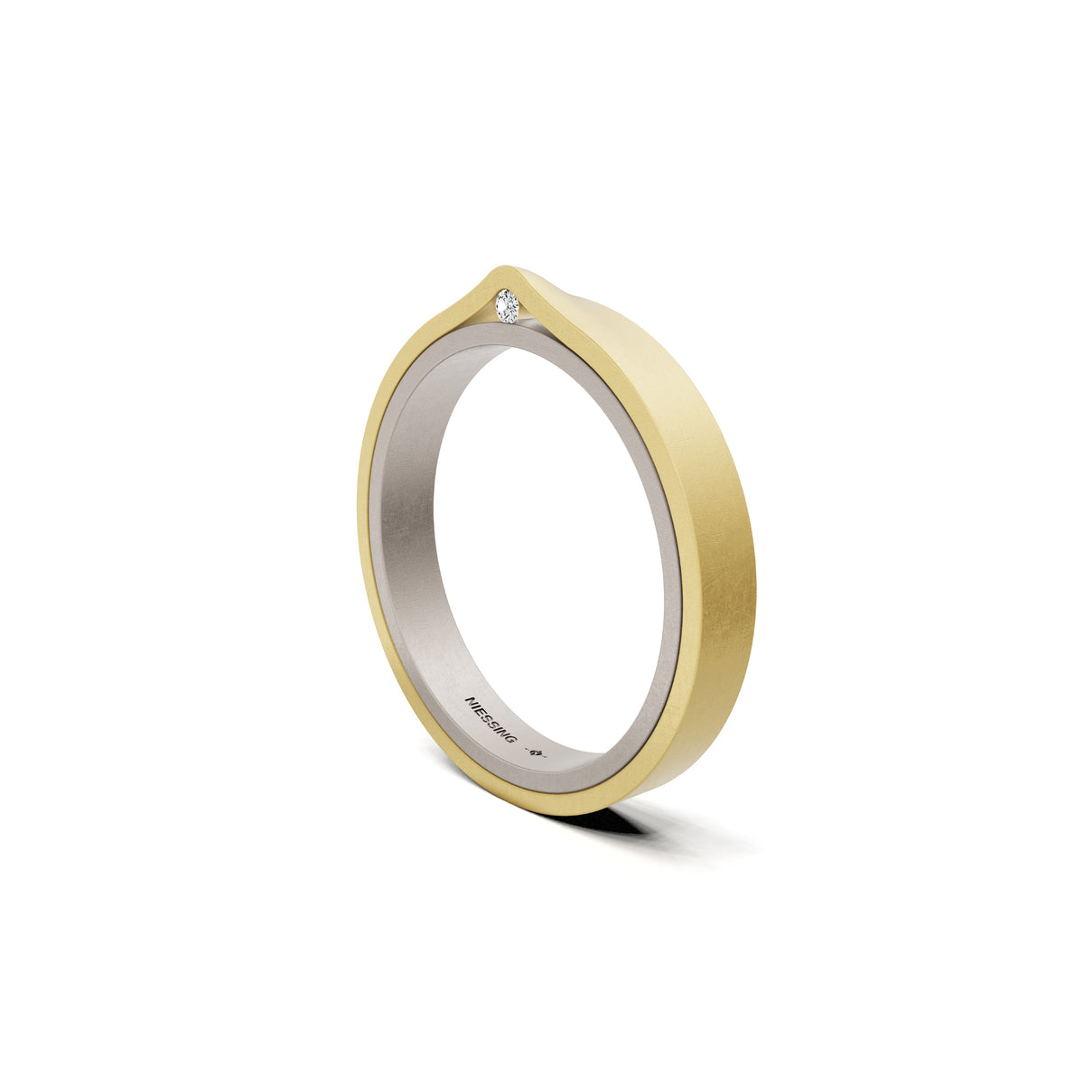 Niessing Refugium Trauring (N351536-3mm-nature-fg-cy) mit Diamant