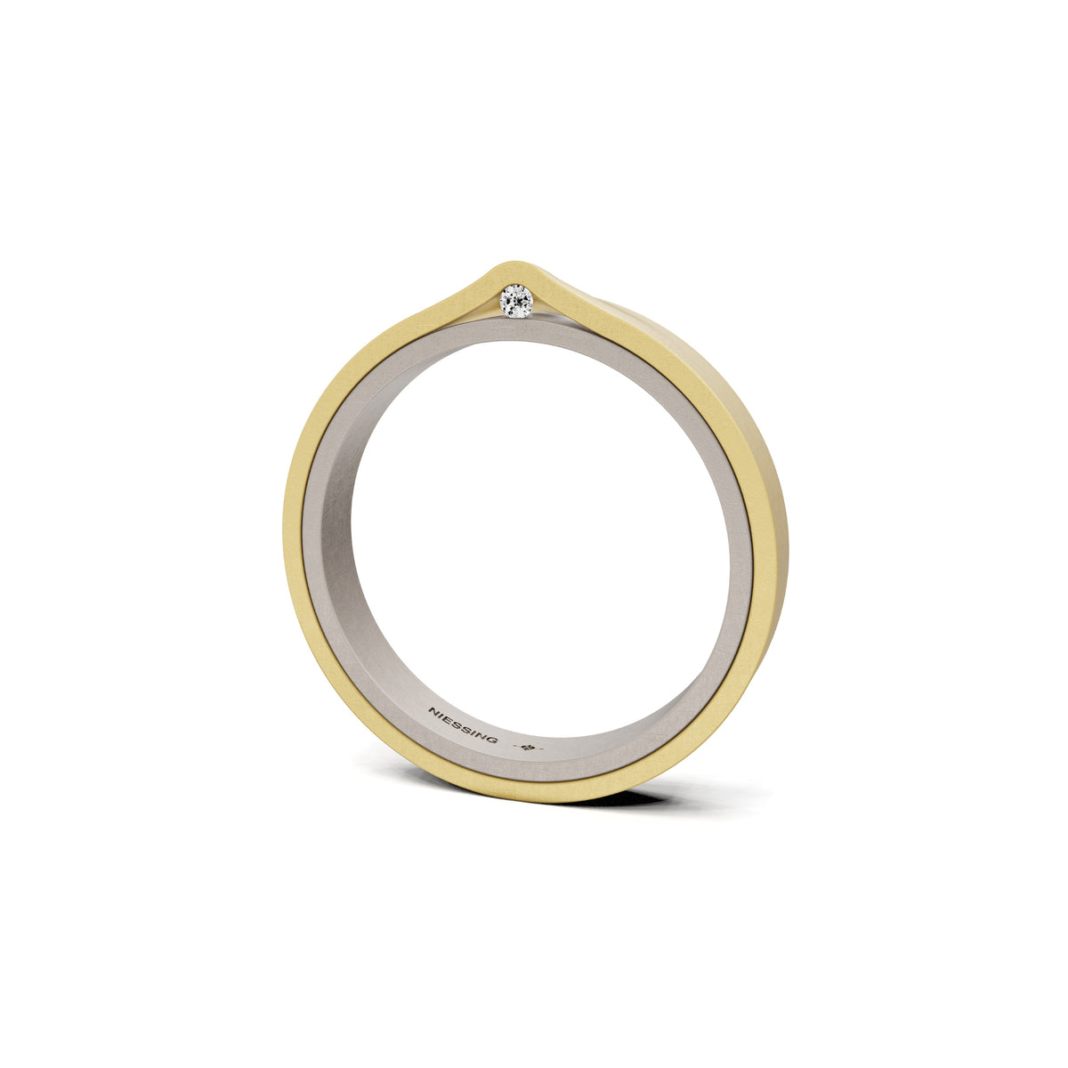 Niessing Refugium Trauring (N351536-3mm-nature-fg-cy) mit Diamant