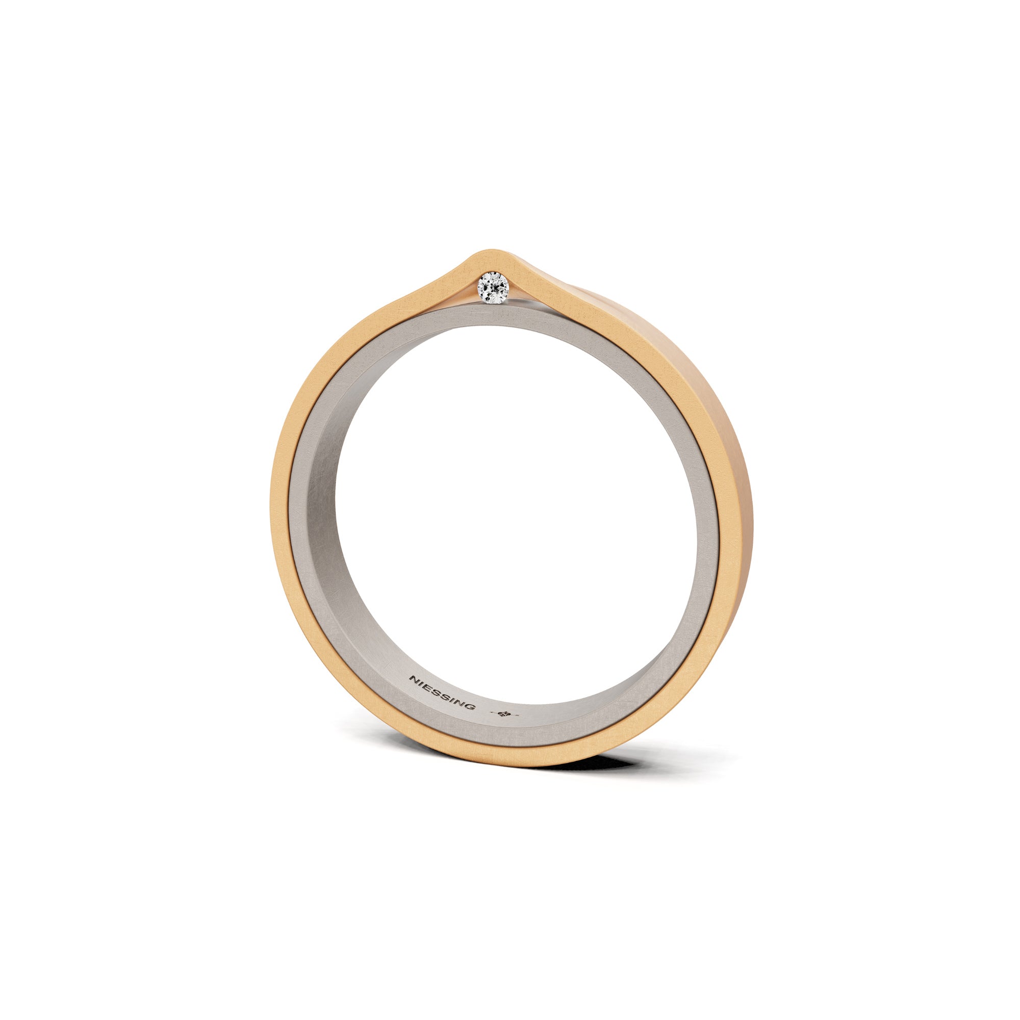 Niessing Refugium Trauring (N351536-3mm-nature-fg-fr) mit Diamant