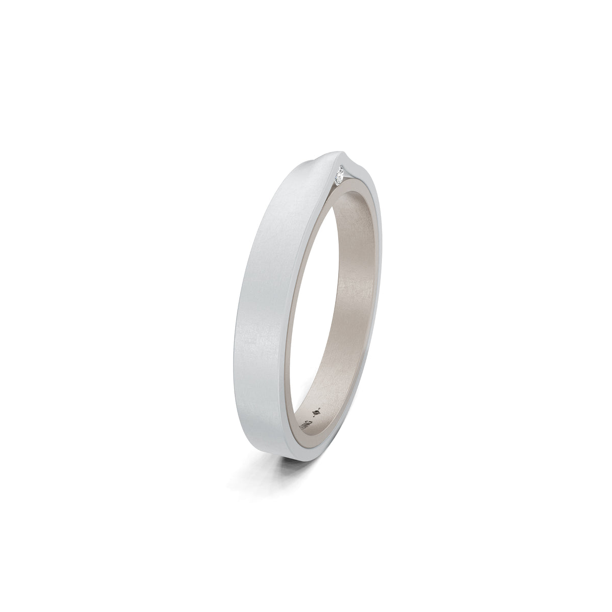 Niessing Refugium Trauring (N351536-3mm-nature-fg-pt) aus Platin mit Diamant