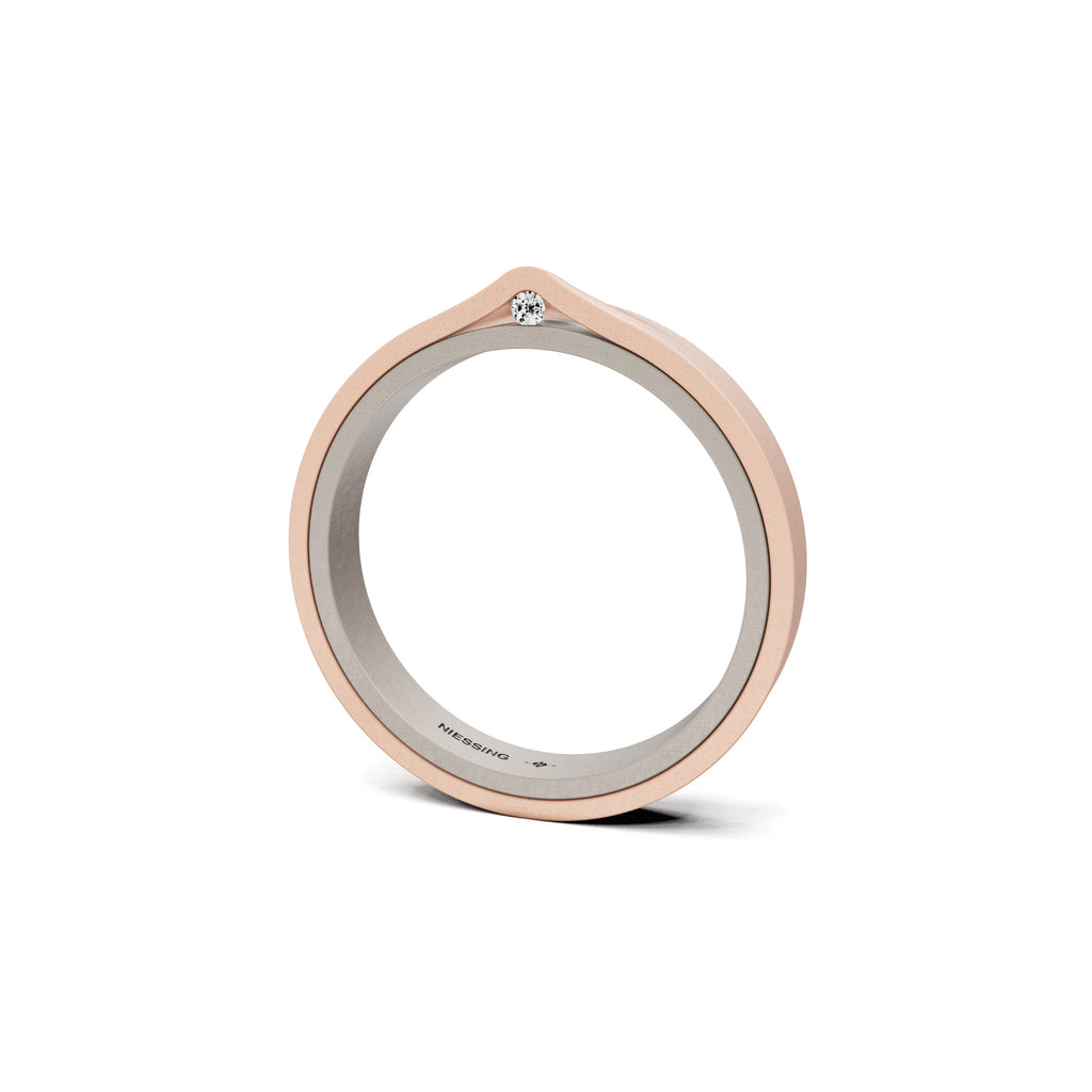Niessing Refugium Trauring (N351536-3mm-nature-fg-sug) mit Diamant