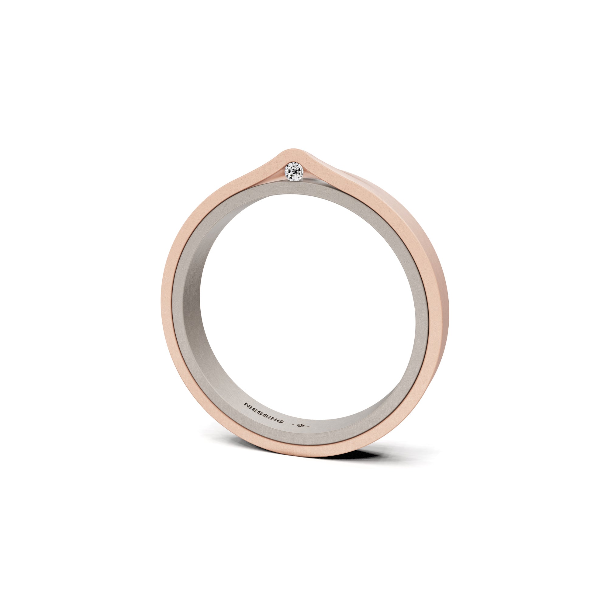 Niessing Refugium Trauring (N351536-3mm-nature-fg-sug) mit Diamant