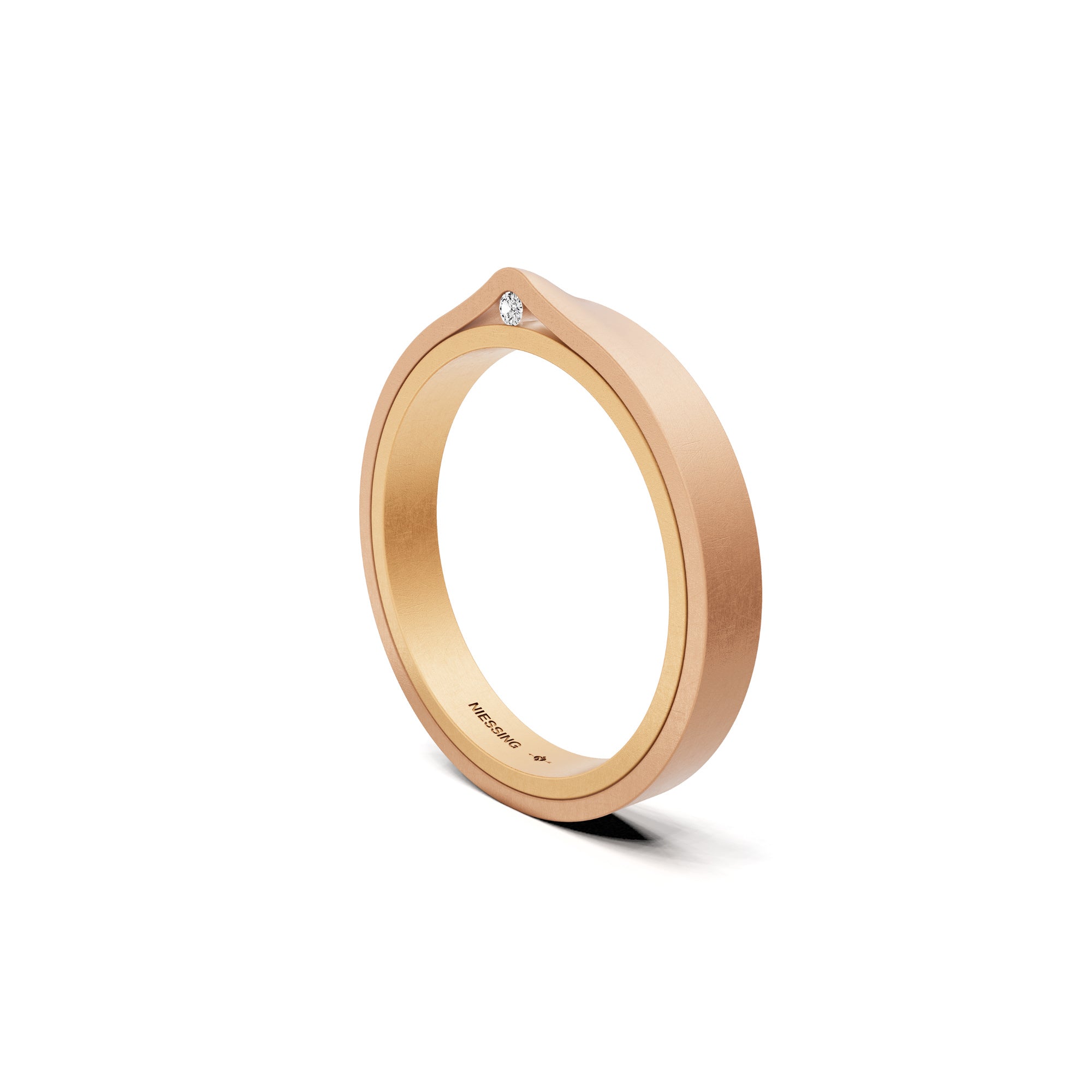 Niessing Refugium Trauring (N351536-3mm-nature-fr-cr) mit Diamant