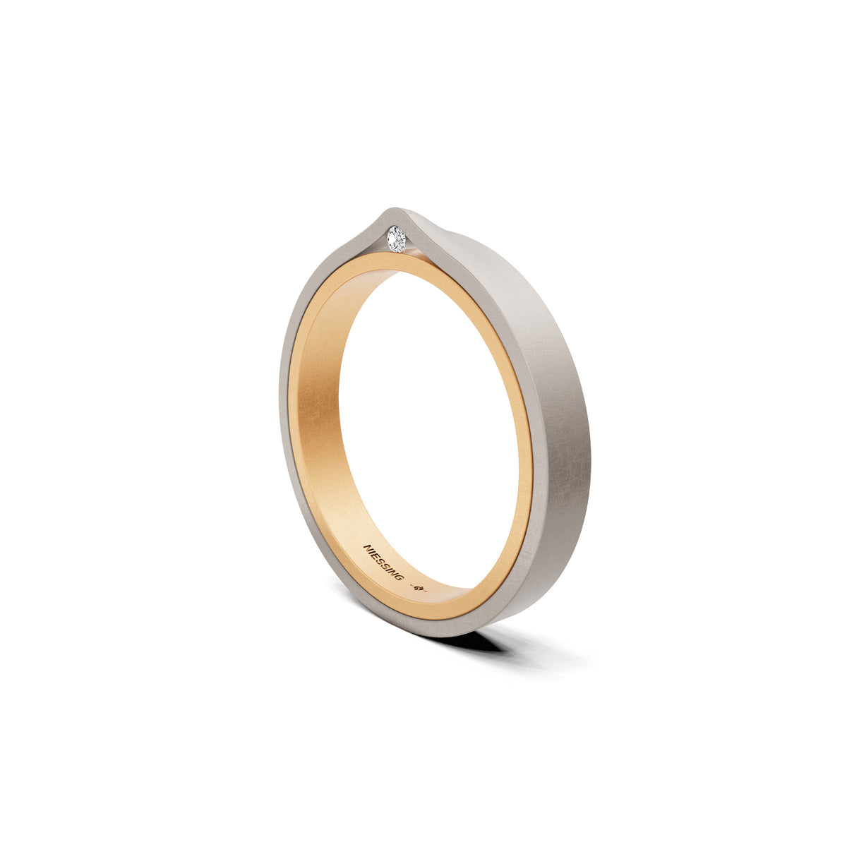 Niessing Refugium Trauring (N351536-3mm-nature-fr-fg) mit Diamant