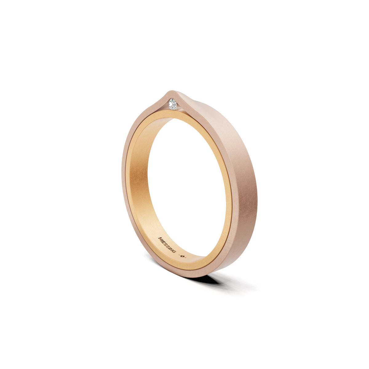 Niessing Refugium Trauring (N351536-3mm-nature-fr-rw) mit Diamant