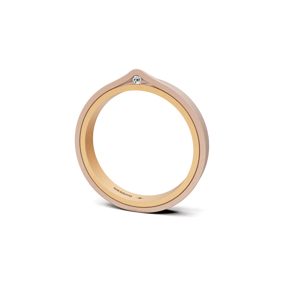 Niessing Refugium Trauring (N351536-3mm-nature-fr-rw) mit Diamant