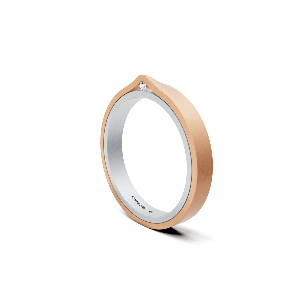 Niessing Refugium Trauring (N351536-3mm-nature-pt-cr) aus Platin mit Diamant