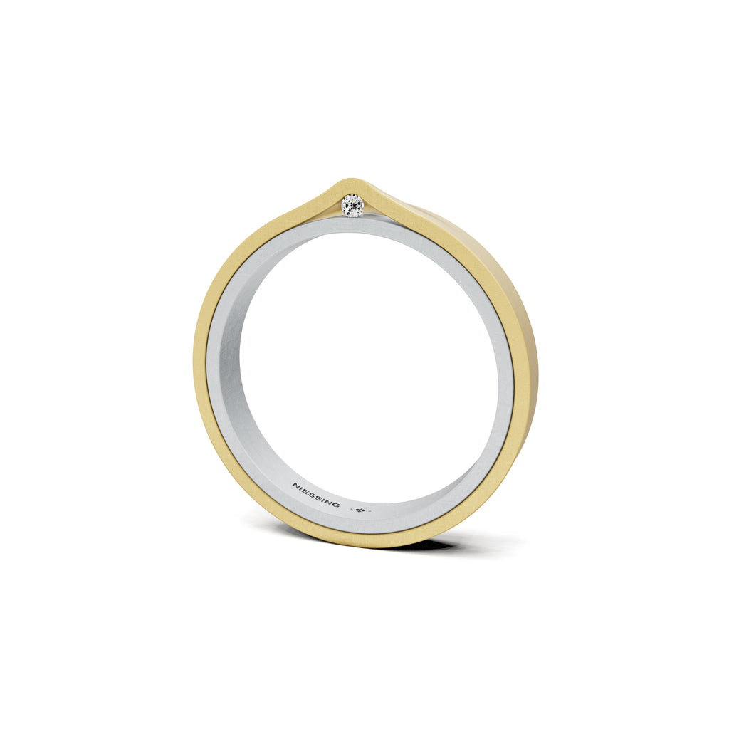 Niessing Refugium Trauring (N351536-3mm-nature-pt-cy) aus Platin mit Diamant