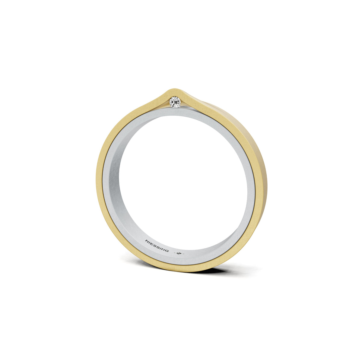 Niessing Refugium Trauring (N351536-3mm-nature-pt-cy) aus Platin mit Diamant