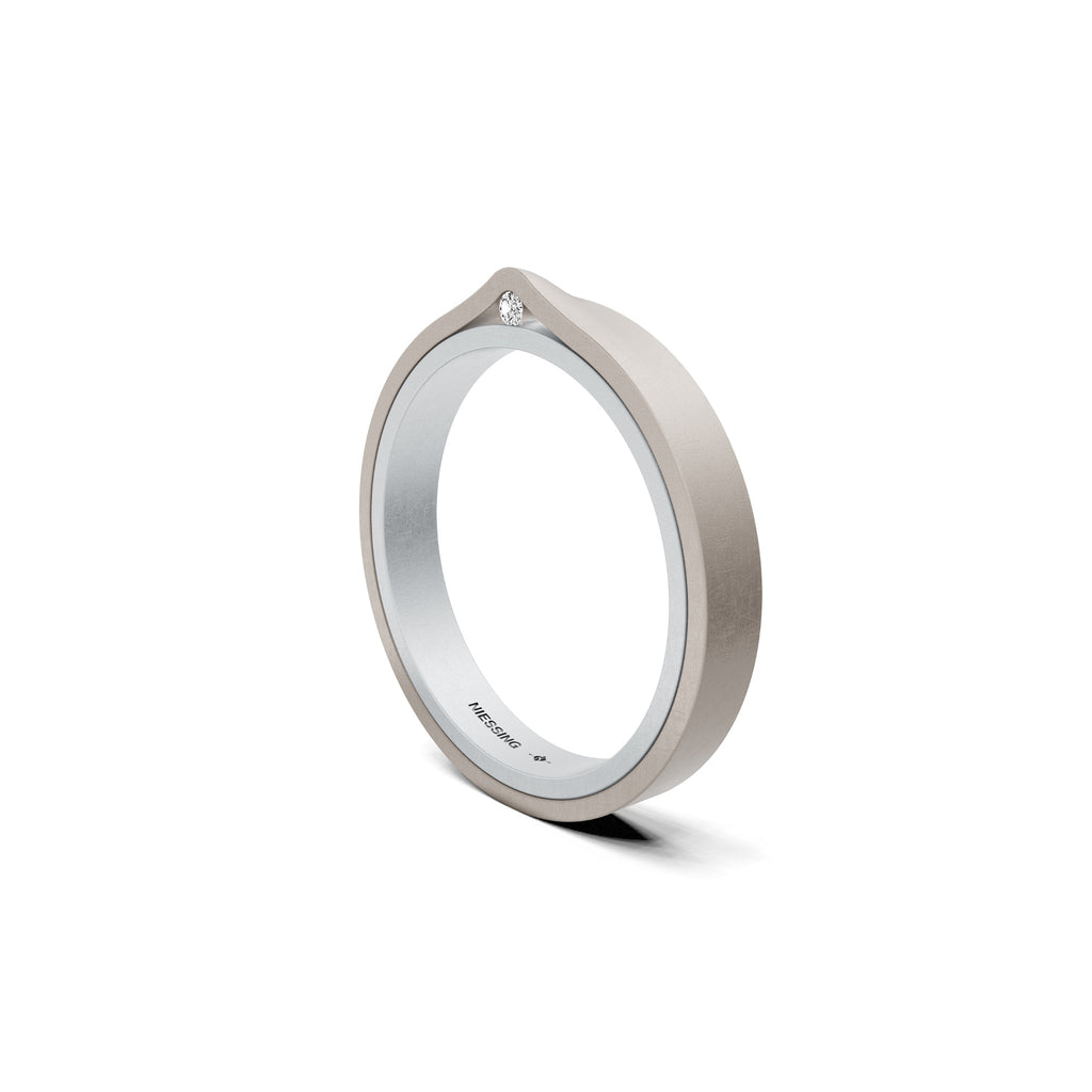 Niessing Refugium Trauring (N351536-3mm-nature-pt-fg) aus Platin mit Diamant
