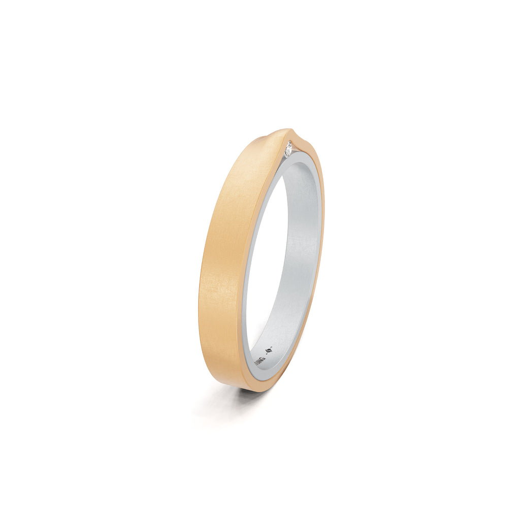 Niessing Refugium Trauring (N351536-3mm-nature-pt-fr) aus Platin mit Diamant