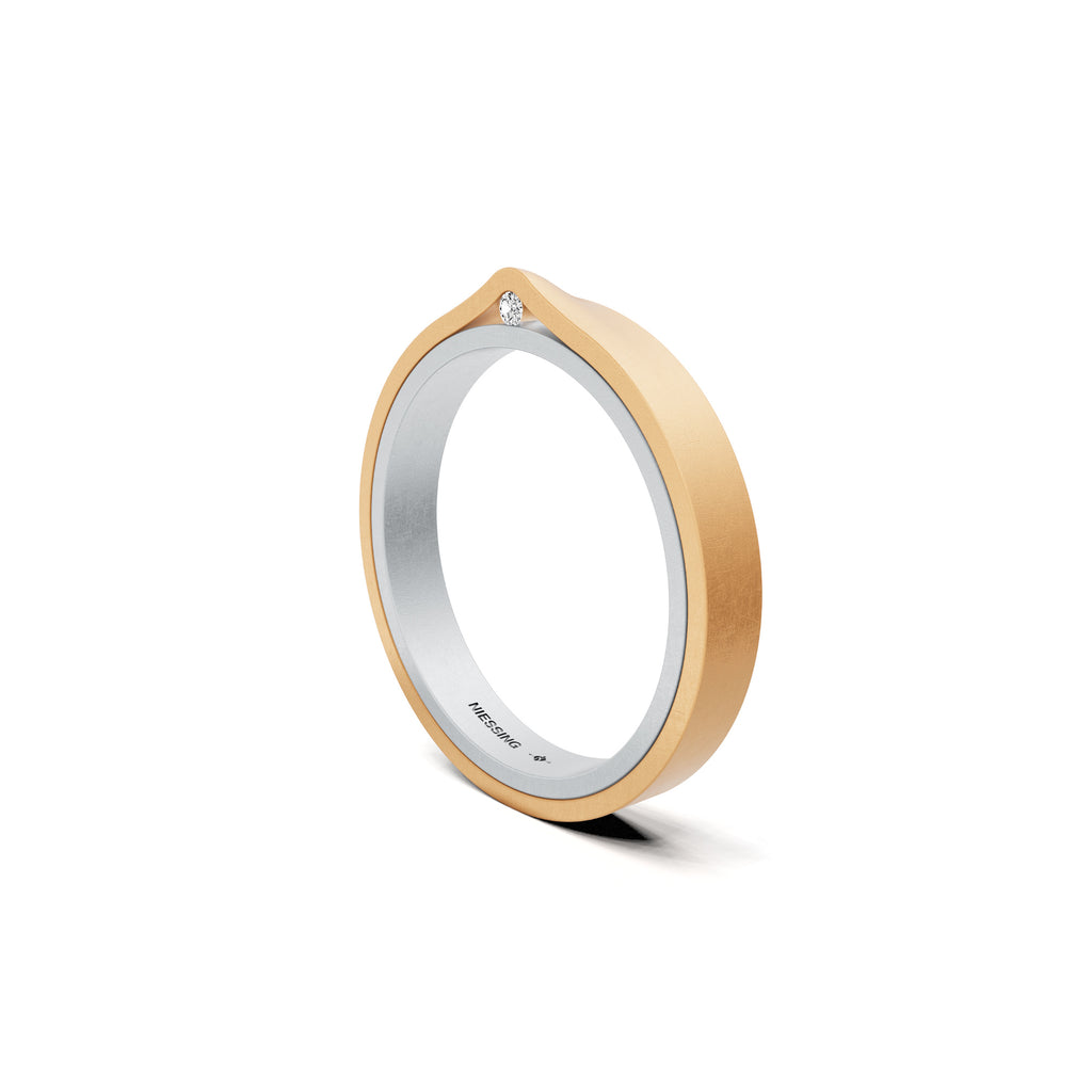 Niessing Refugium Trauring (N351536-3mm-nature-pt-fr) aus Platin mit Diamant