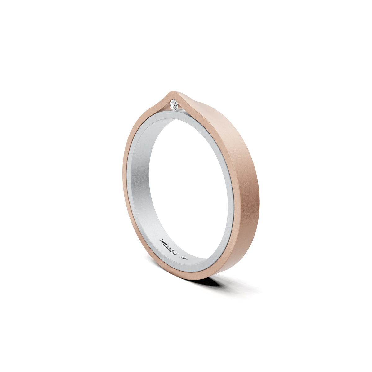 Niessing Refugium Trauring (N351536-3mm-nature-pt-rw) aus Platin mit Diamant