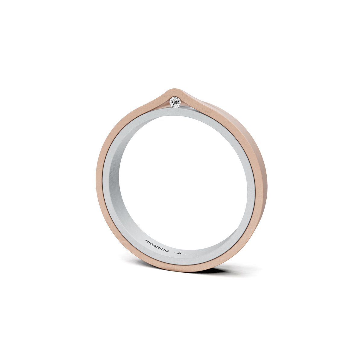 Niessing Refugium Trauring (N351536-3mm-nature-pt-rw) aus Platin mit Diamant