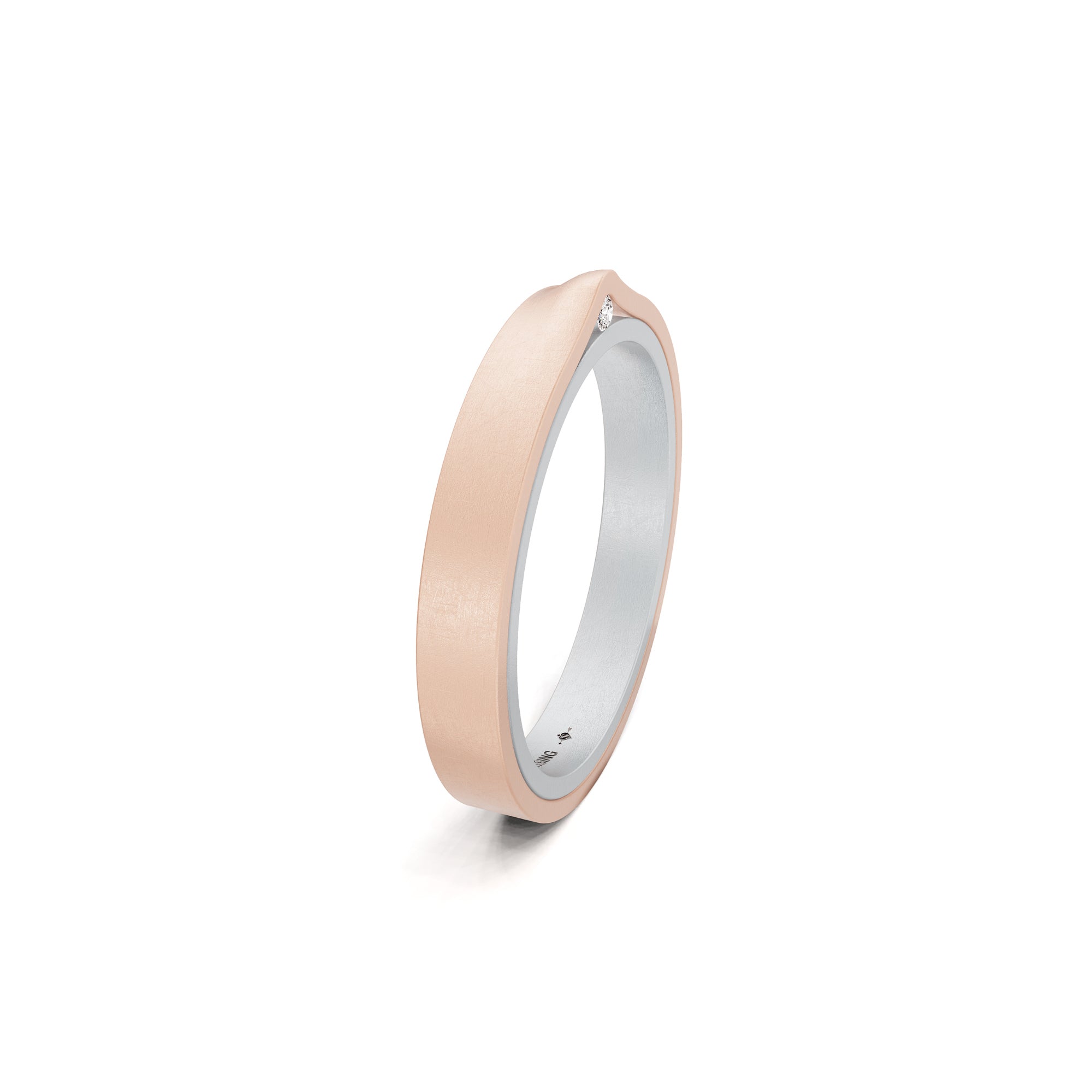 Niessing Refugium Trauring (N351536-3mm-nature-pt-sug) aus Platin mit Diamant