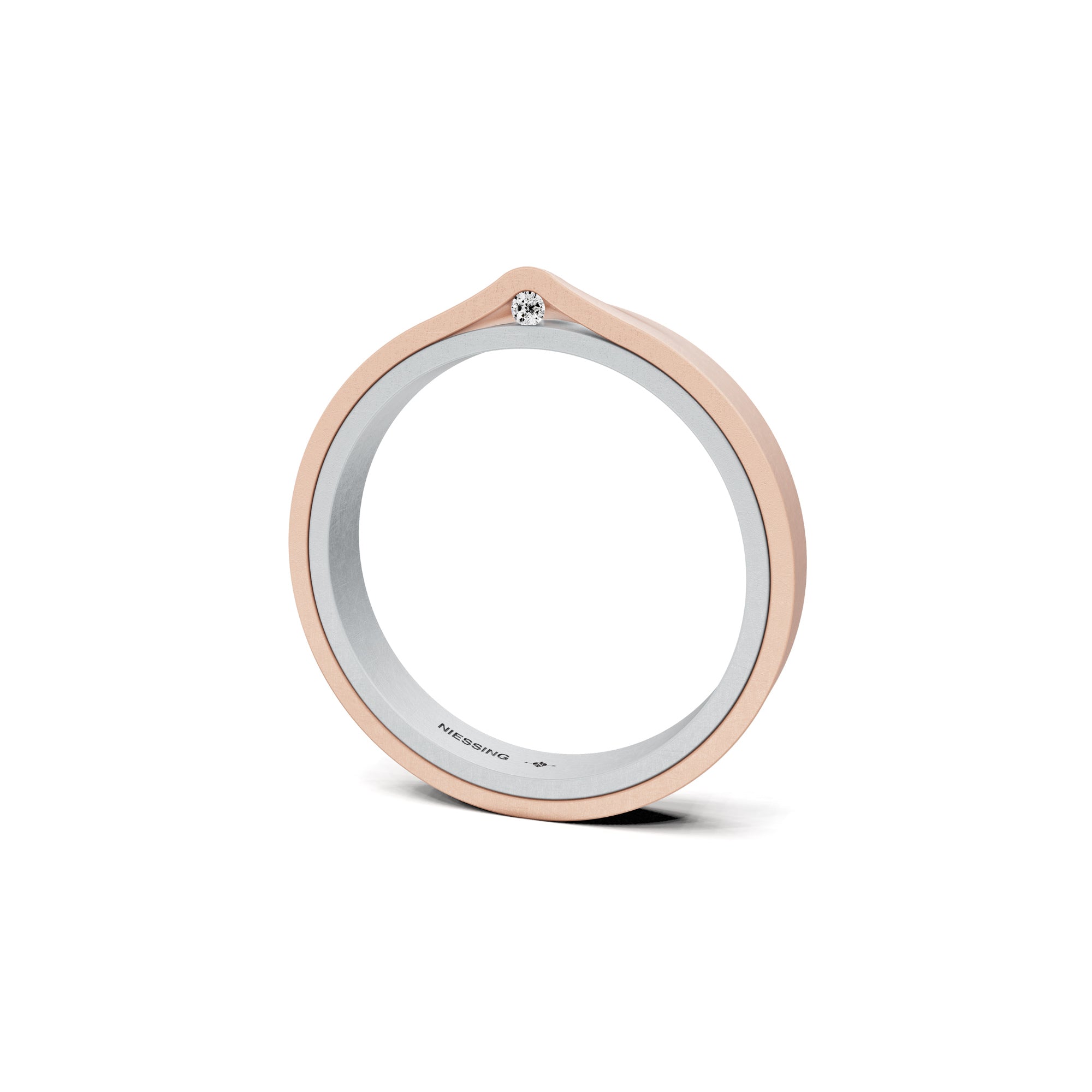 Niessing Refugium Trauring (N351536-3mm-nature-pt-sug) aus Platin mit Diamant