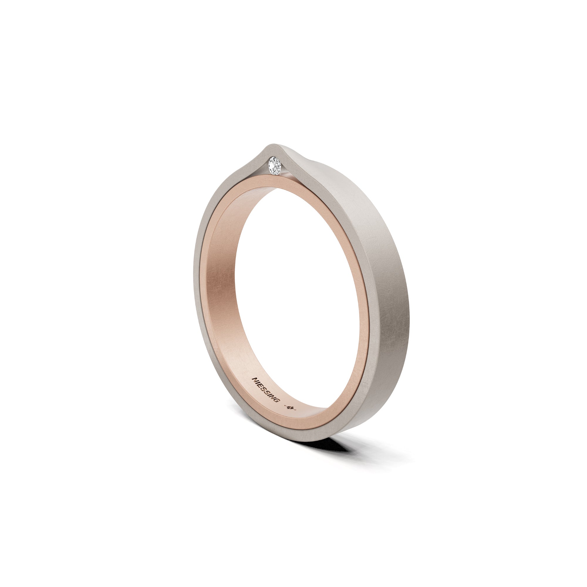 Niessing Refugium Trauring (N351536-3mm-nature-rw-fg) mit Diamant