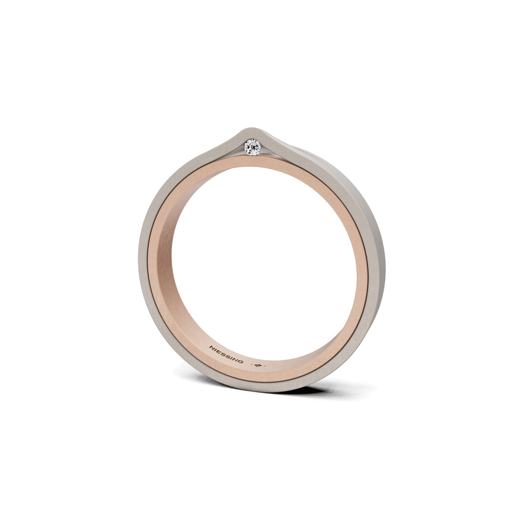 Niessing Refugium Trauring (N351536-3mm-nature-rw-fg) mit Diamant