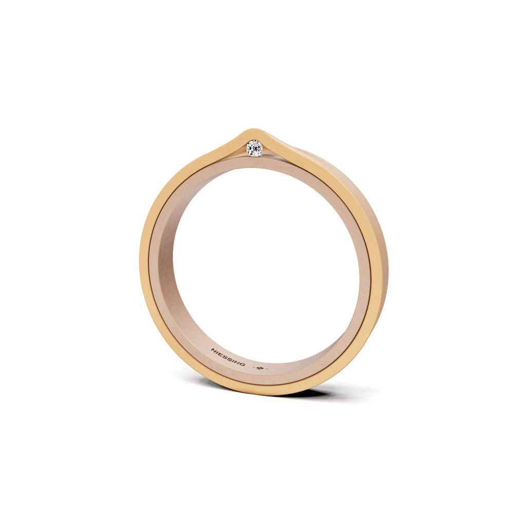 Niessing Refugium Trauring (N351536-3mm-nature-rw-fr) mit Diamant