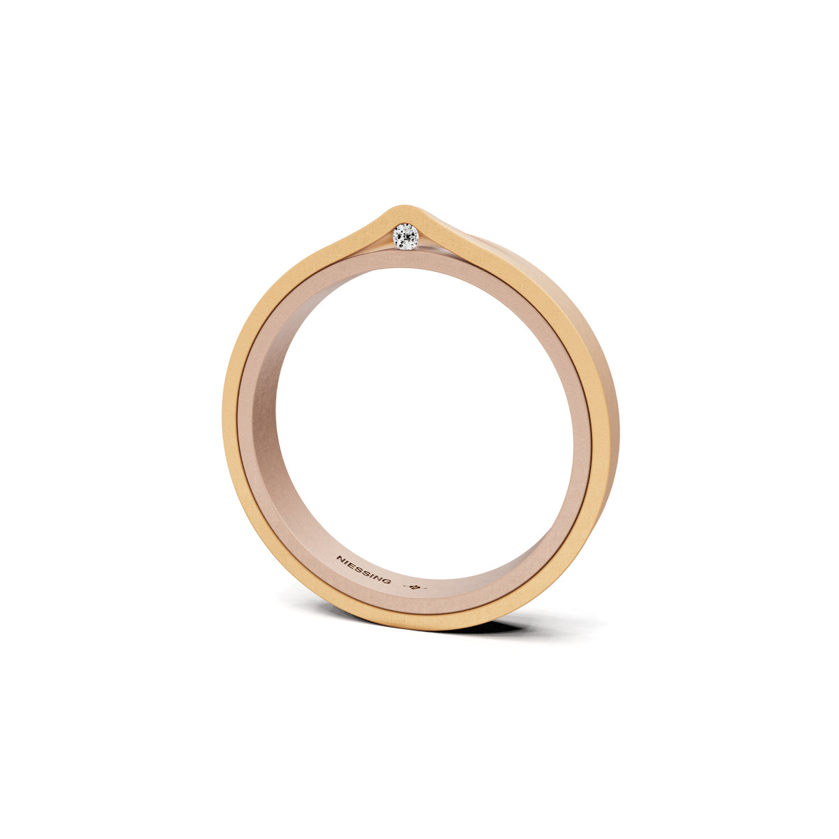 Niessing Refugium Trauring (N351536-3mm-nature-rw-fr) mit Diamant