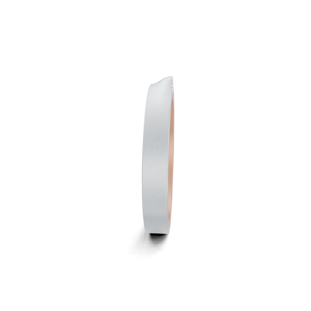 Niessing Refugium Trauring (N351536-3mm-nature-rw-pt) aus Platin mit Diamant