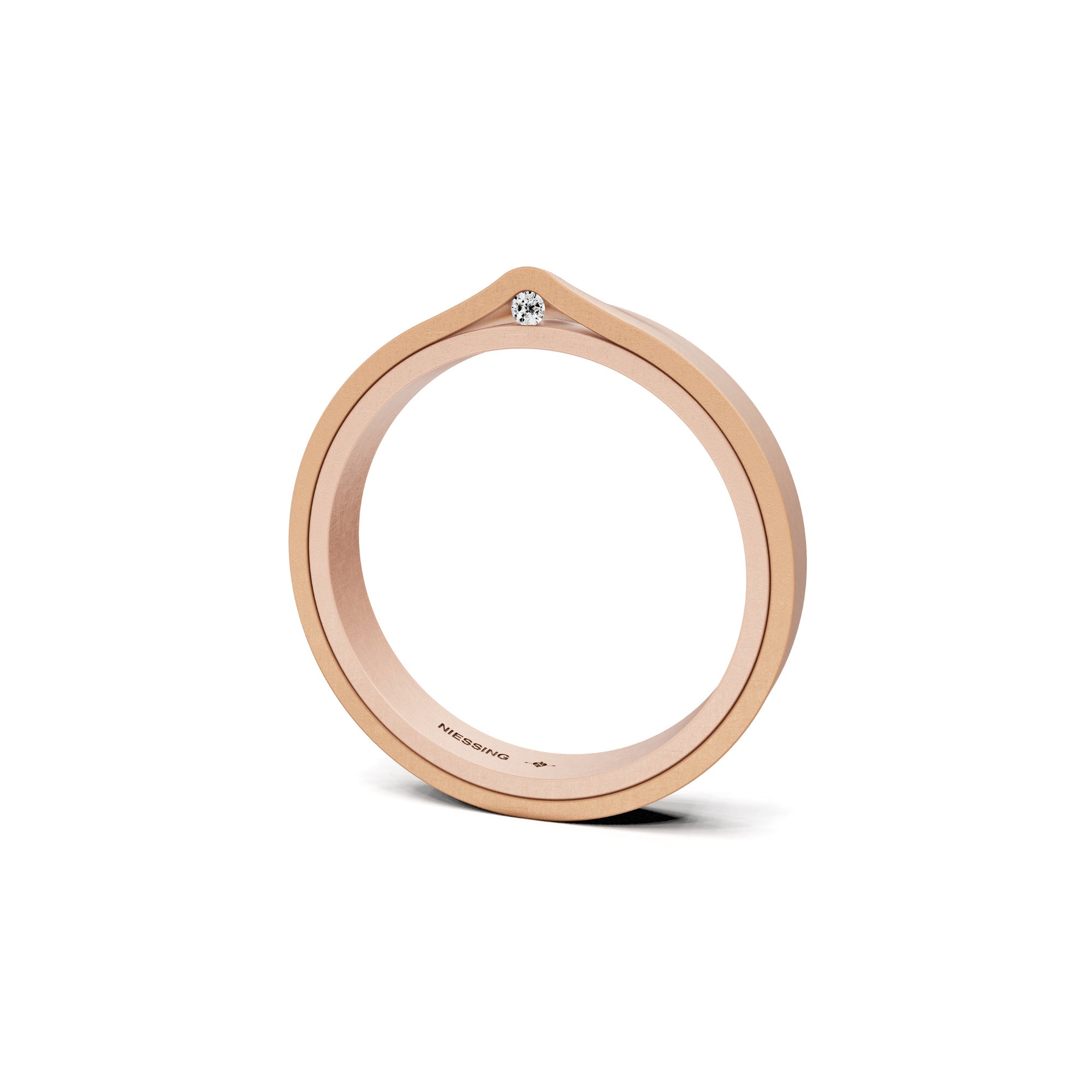 Niessing Refugium Trauring (N351536-3mm-nature-sug-cr) mit Diamant