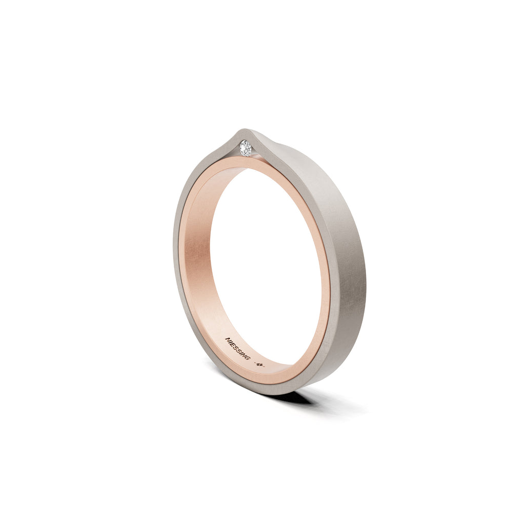 Niessing Refugium Trauring (N351536-3mm-nature-sug-fg) mit Diamant