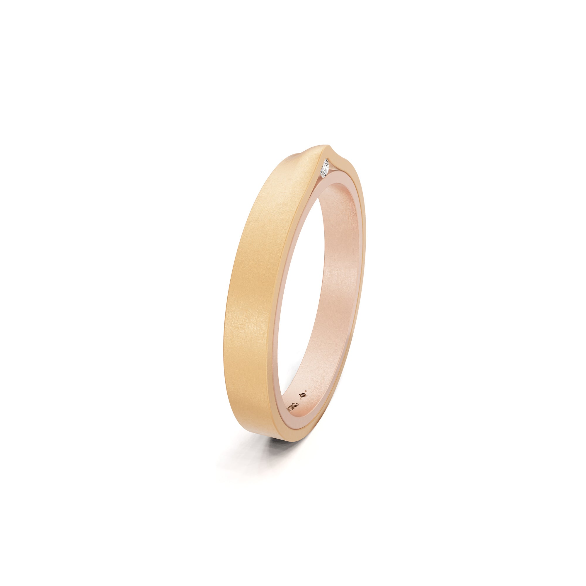 Niessing Refugium Trauring (N351536-3mm-nature-sug-fr) mit Diamant