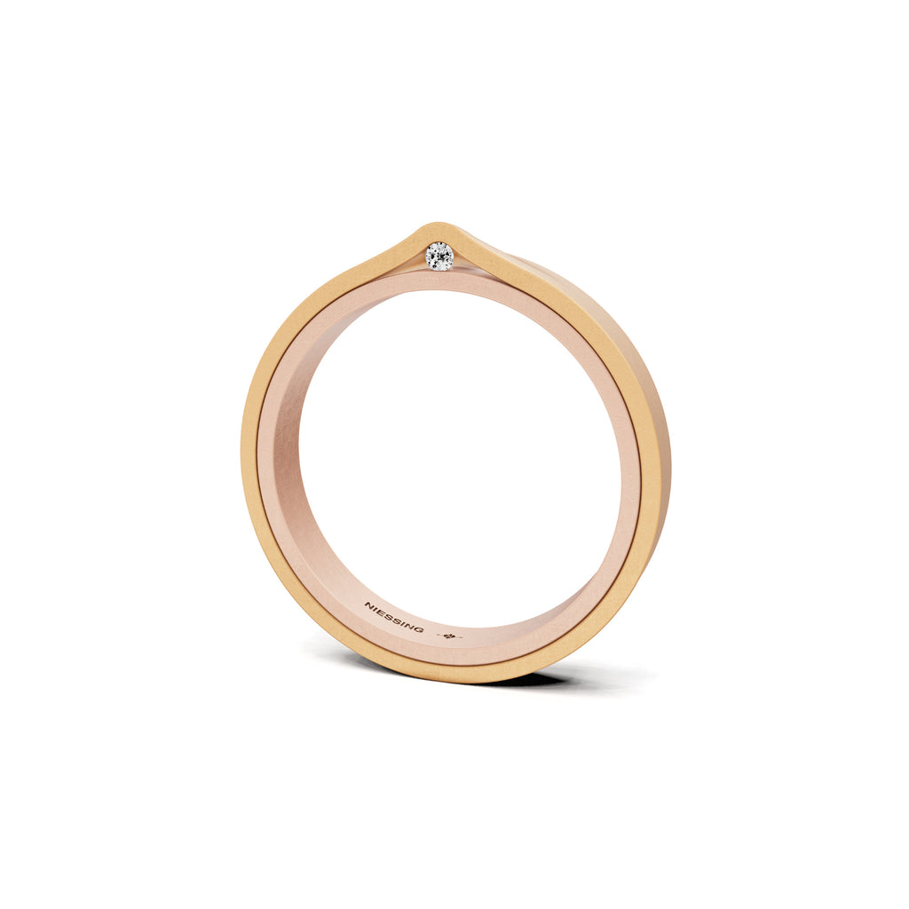 Niessing Refugium Trauring (N351536-3mm-nature-sug-fr) mit Diamant