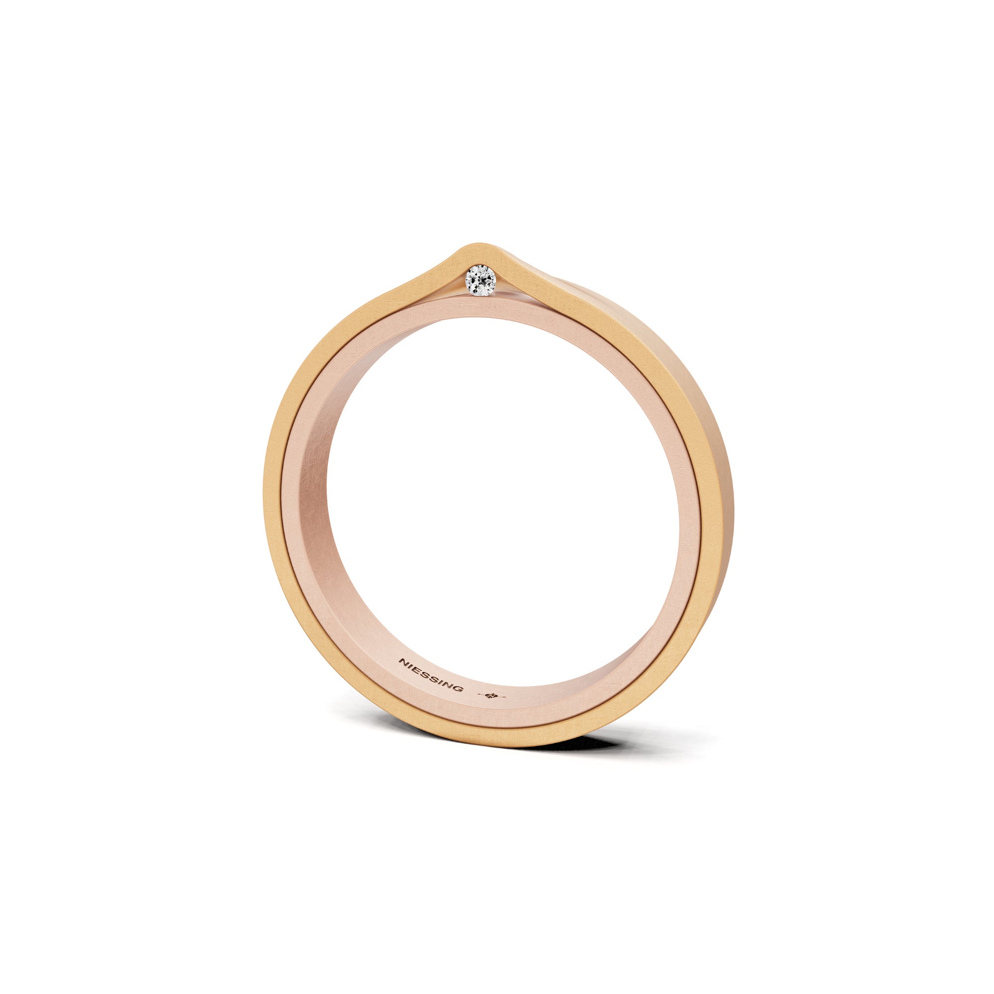 Niessing Refugium Trauring (N351536-3mm-nature-sug-fr) mit Diamant