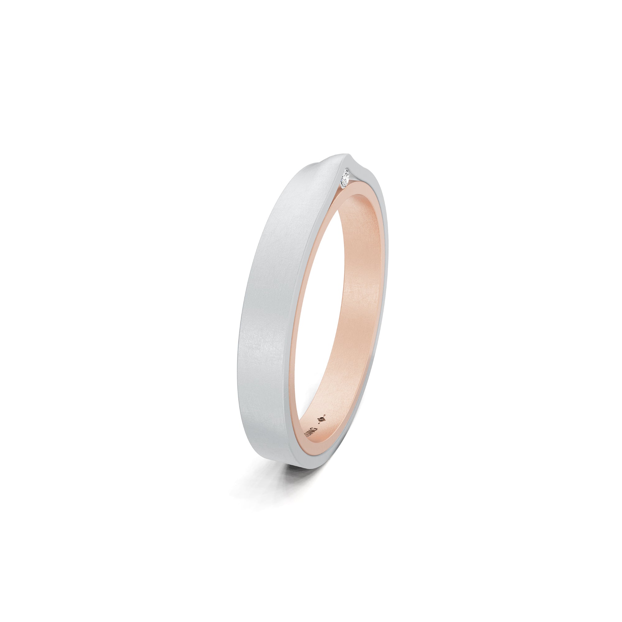 Niessing Refugium Trauring (N351536-3mm-nature-sug-pt) aus Platin mit Diamant