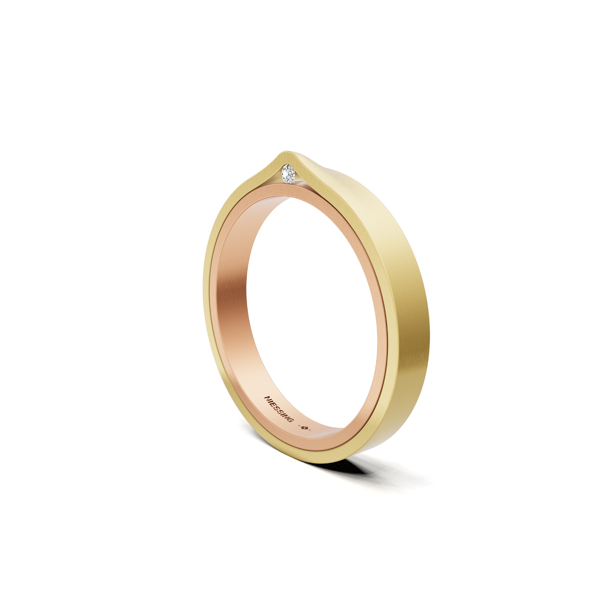 Niessing Refugium Trauring (N351536-3mm-satin-cr-cy) mit Diamant