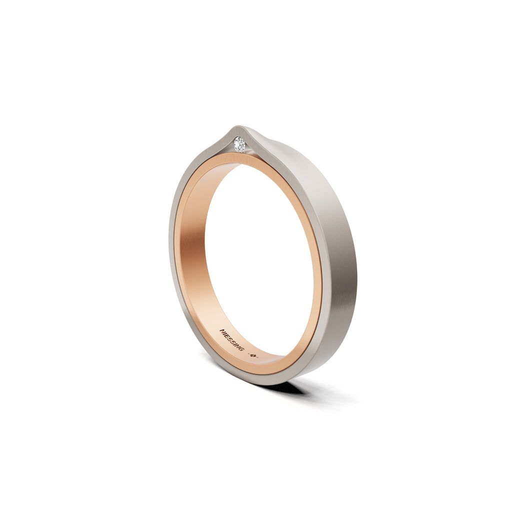 Niessing Refugium Trauring (N351536-3mm-satin-cr-fg) mit Diamant