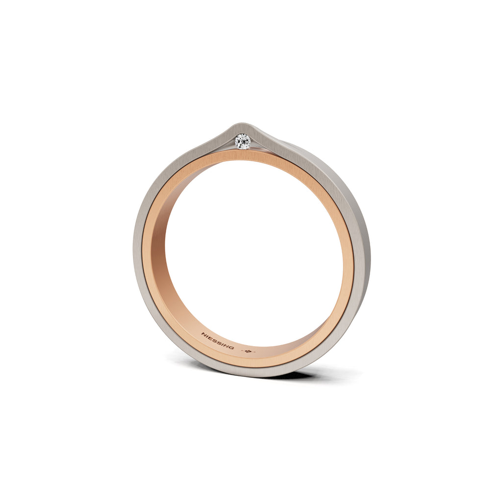 Niessing Refugium Trauring (N351536-3mm-satin-cr-fg) mit Diamant