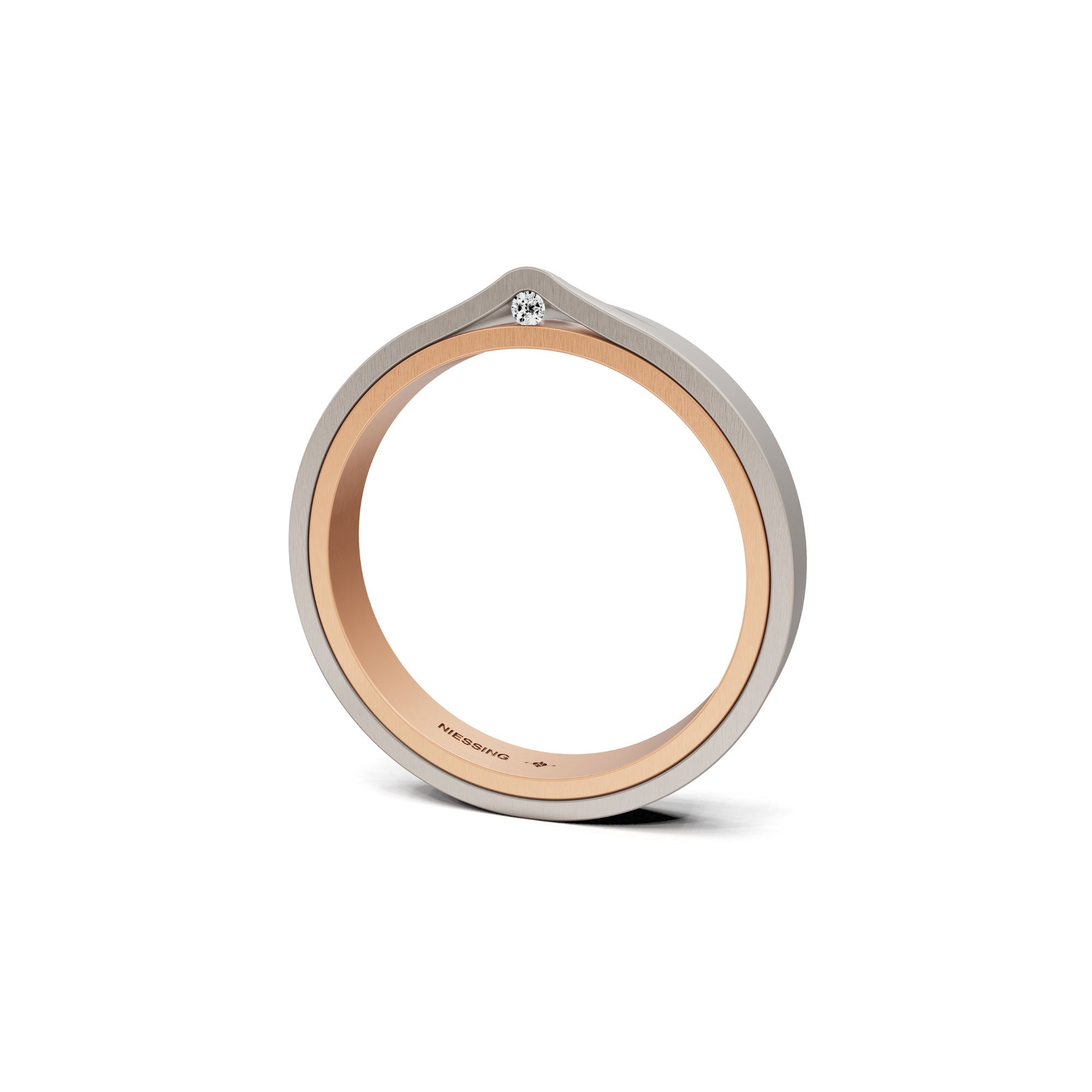 Niessing Refugium Trauring (N351536-3mm-satin-cr-fg) mit Diamant