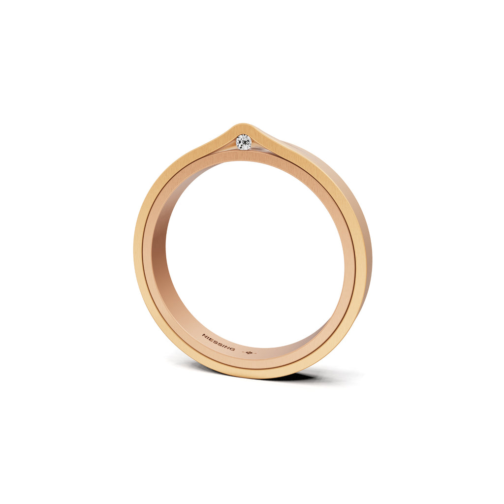 Niessing Refugium Trauring (N351536-3mm-satin-cr-fr) mit Diamant