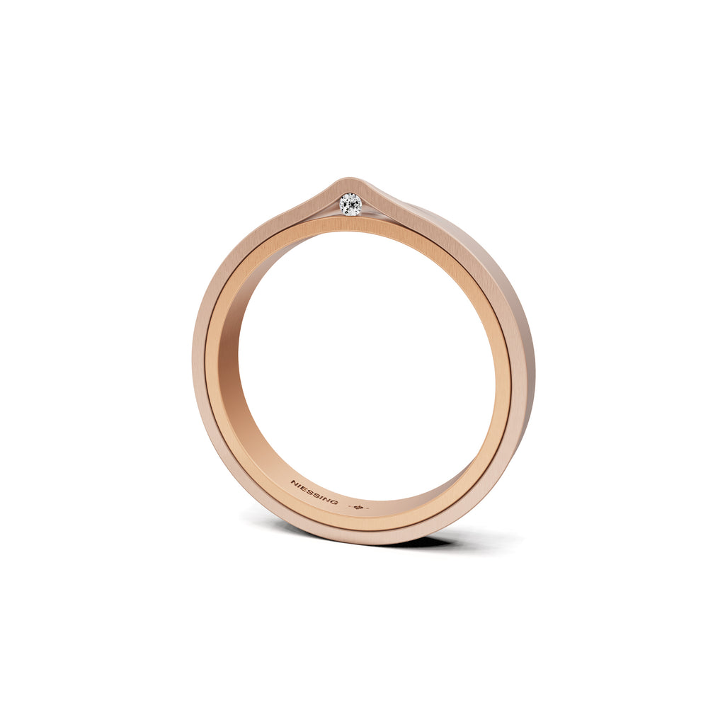 Niessing Refugium Trauring (N351536-3mm-satin-cr-rw) mit Diamant