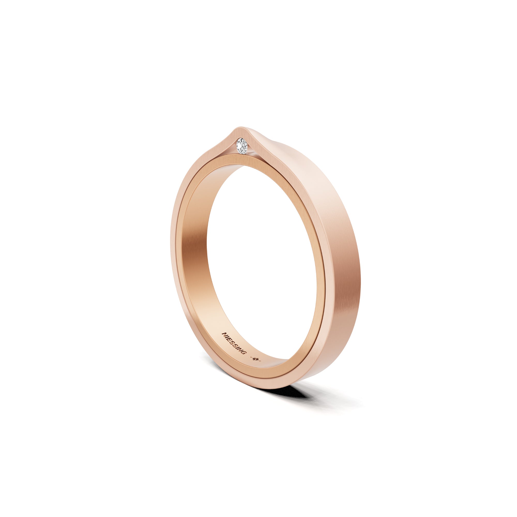 Niessing Refugium Trauring (N351536-3mm-satin-cr-sug) mit Diamant