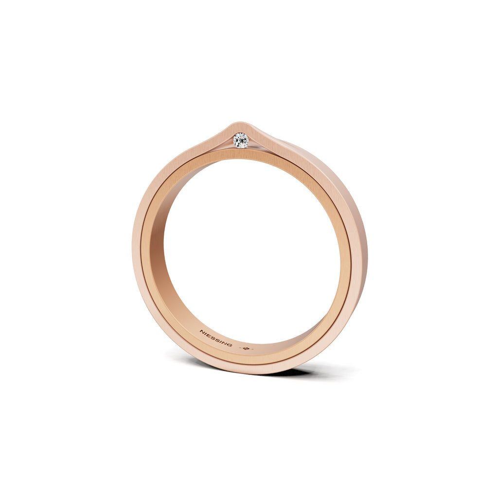 Niessing Refugium Trauring (N351536-3mm-satin-cr-sug) mit Diamant