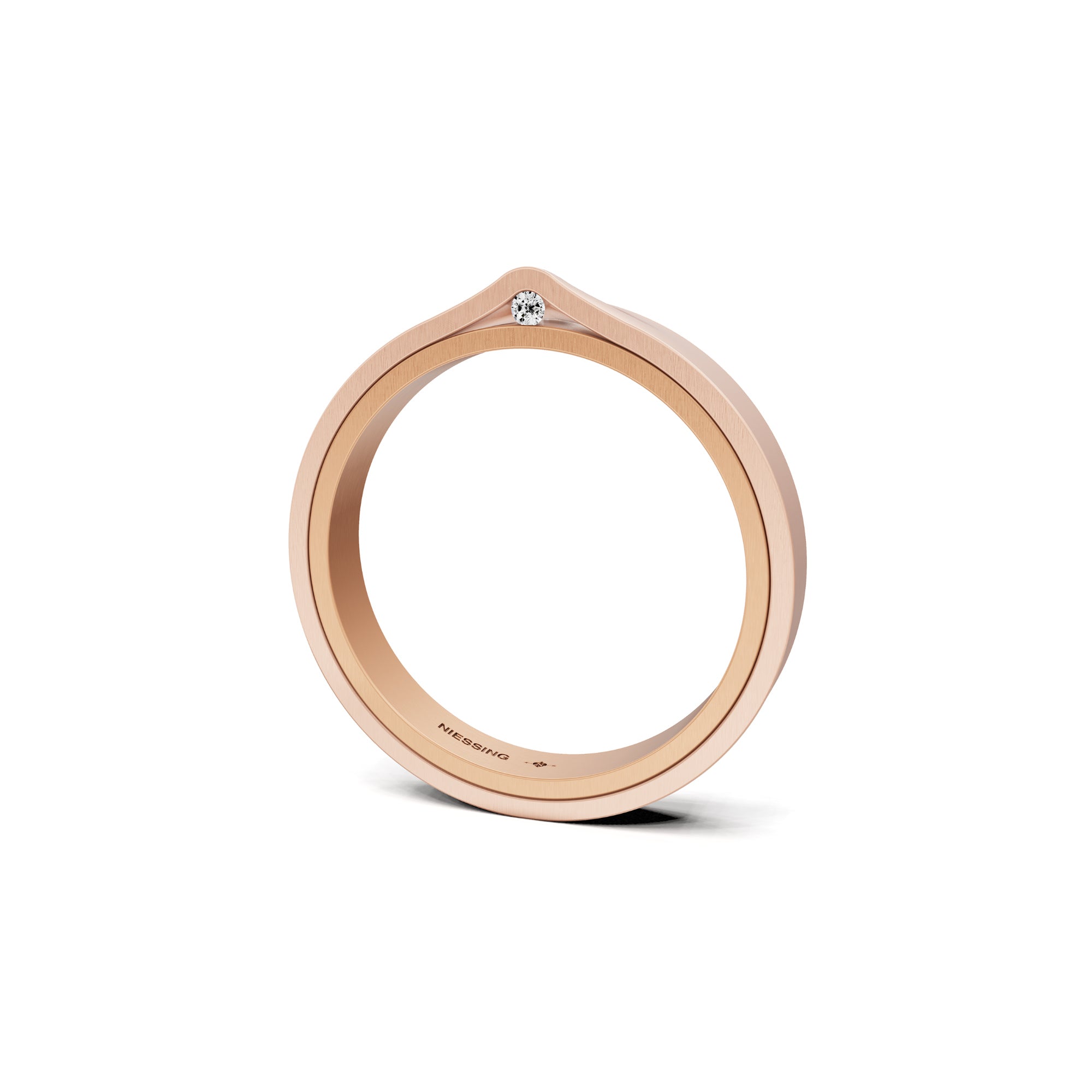 Niessing Refugium Trauring (N351536-3mm-satin-cr-sug) mit Diamant