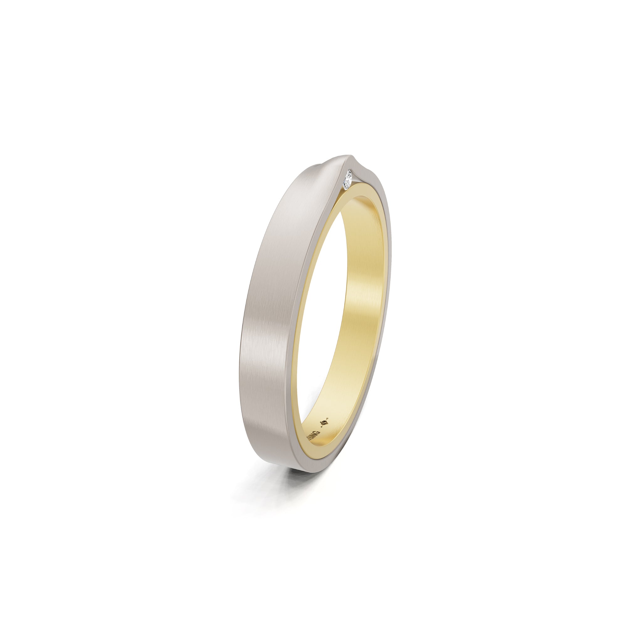 Niessing Refugium Trauring (N351536-3mm-satin-cy-fg) mit Diamant