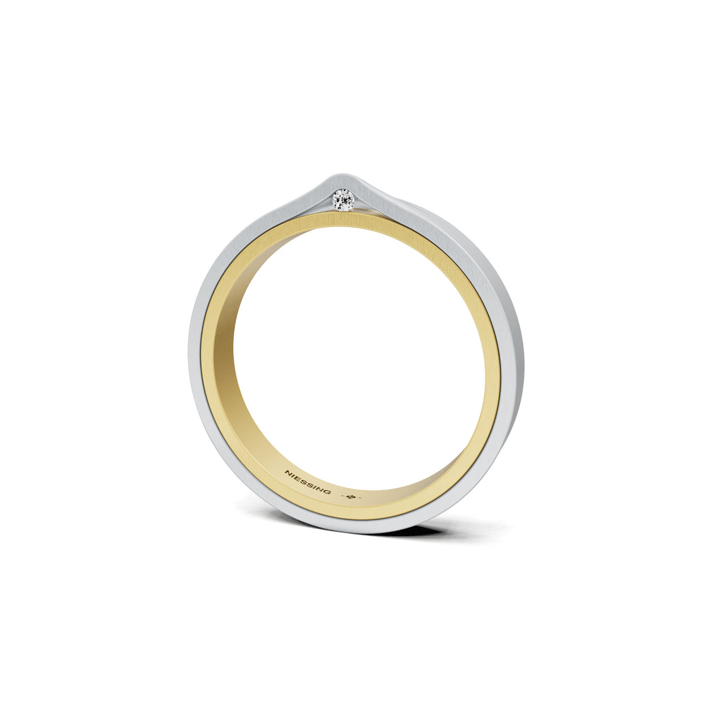 Niessing Refugium Trauring (N351536-3mm-satin-cy-pt) aus Platin mit Diamant