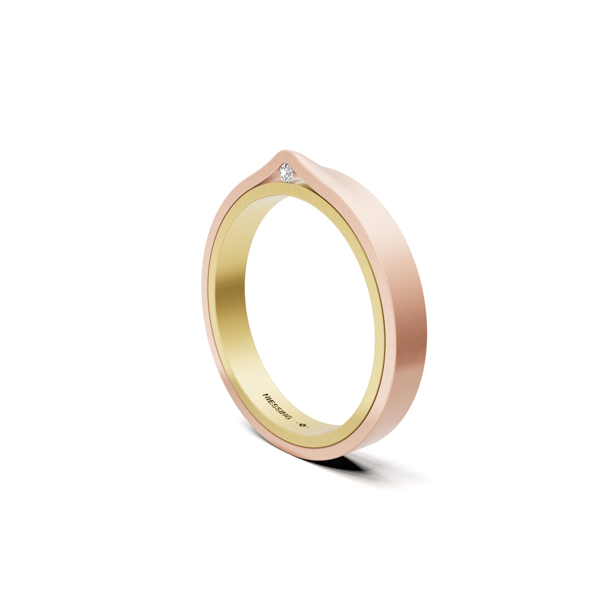 Niessing Refugium Trauring (N351536-3mm-satin-cy-sug) mit Diamant