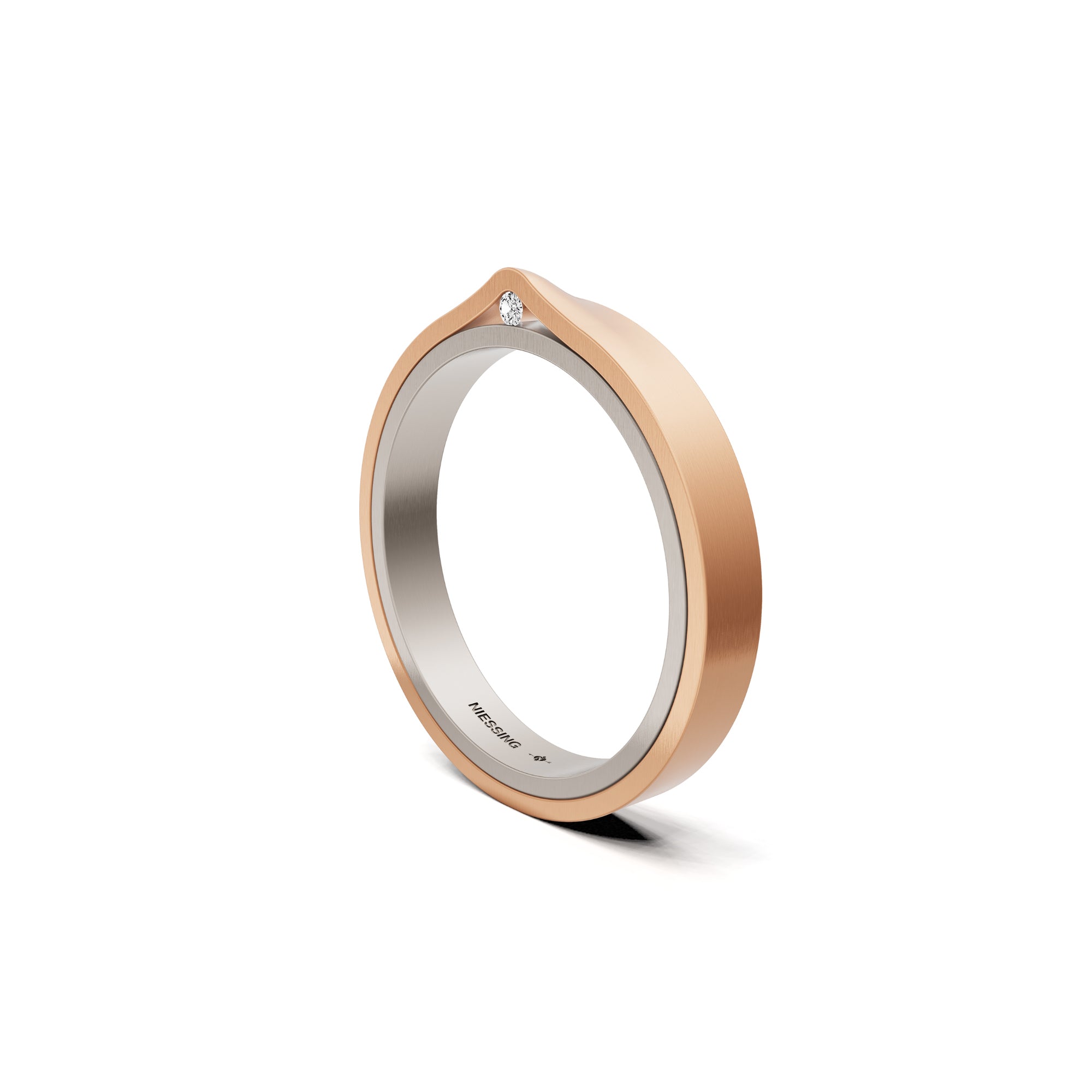 Niessing Refugium Trauring (N351536-3mm-satin-fg-cr) mit Diamant