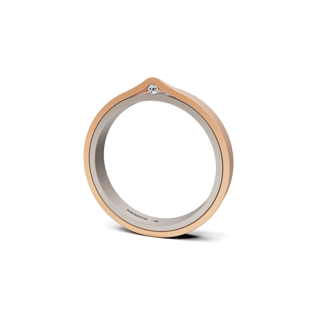 Niessing Refugium Trauring (N351536-3mm-satin-fg-cr) mit Diamant