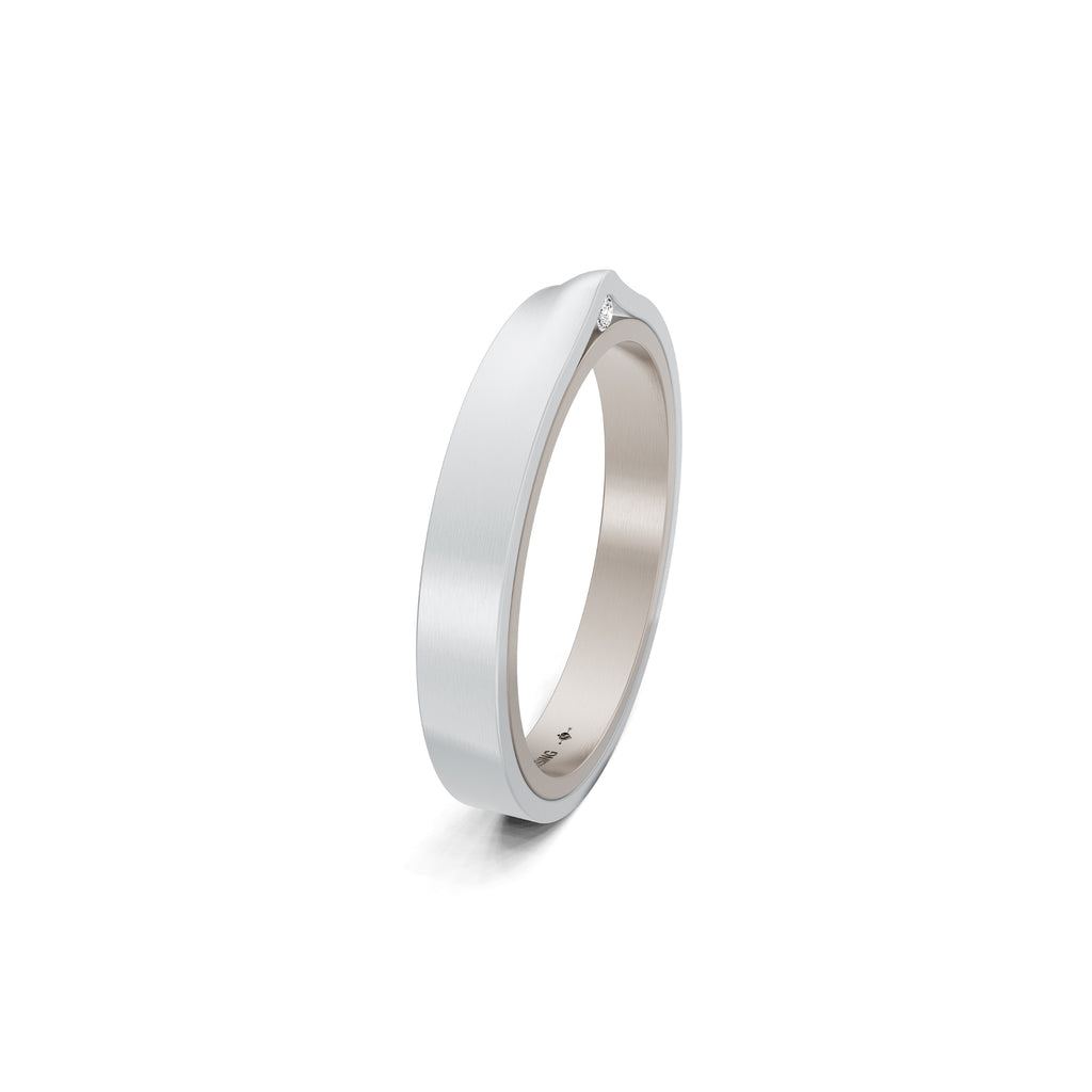 Niessing Refugium Trauring (N351536-3mm-satin-fg-pt) aus Platin mit Diamant