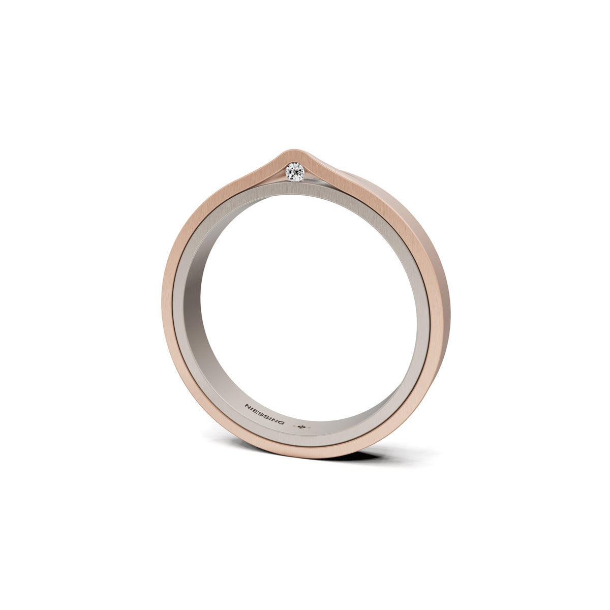 Niessing Refugium Trauring (N351536-3mm-satin-fg-rw) mit Diamant