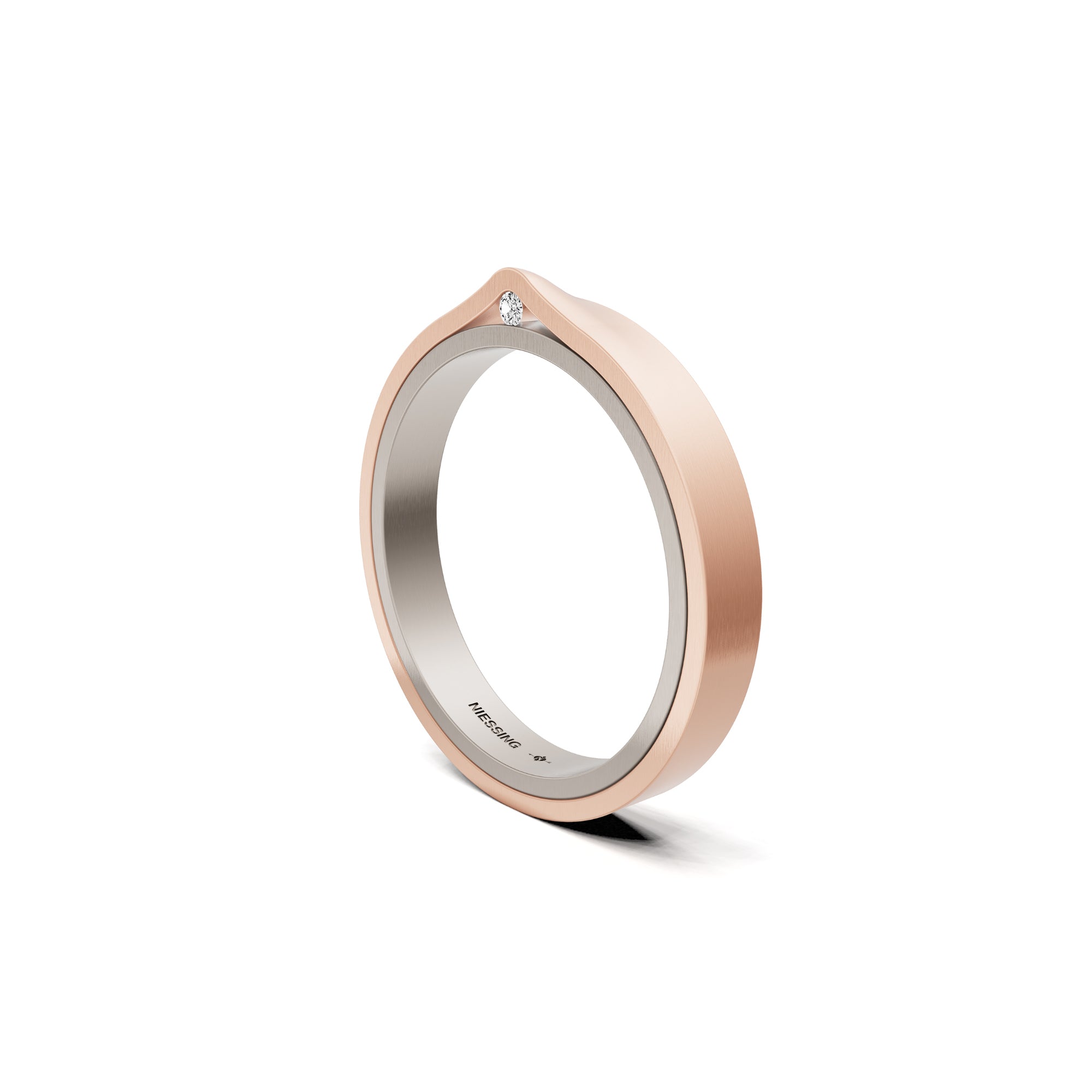 Niessing Refugium Trauring (N351536-3mm-satin-fg-sug) mit Diamant