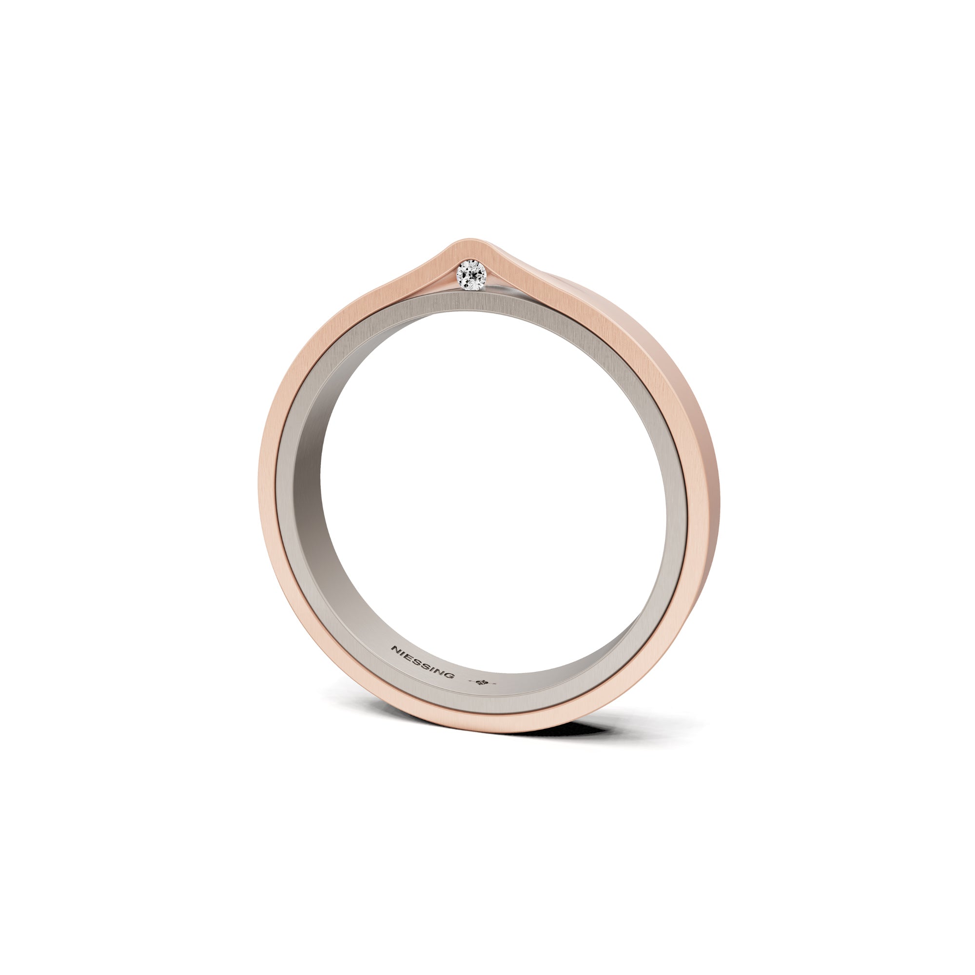 Niessing Refugium Trauring (N351536-3mm-satin-fg-sug) mit Diamant